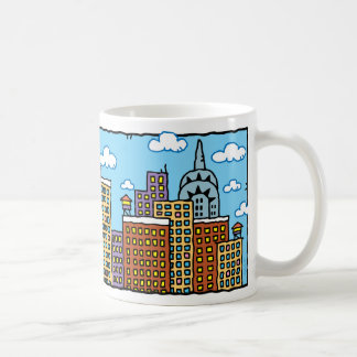 New- York CityfarbCartoonskyline-Tasse Kaffeetasse