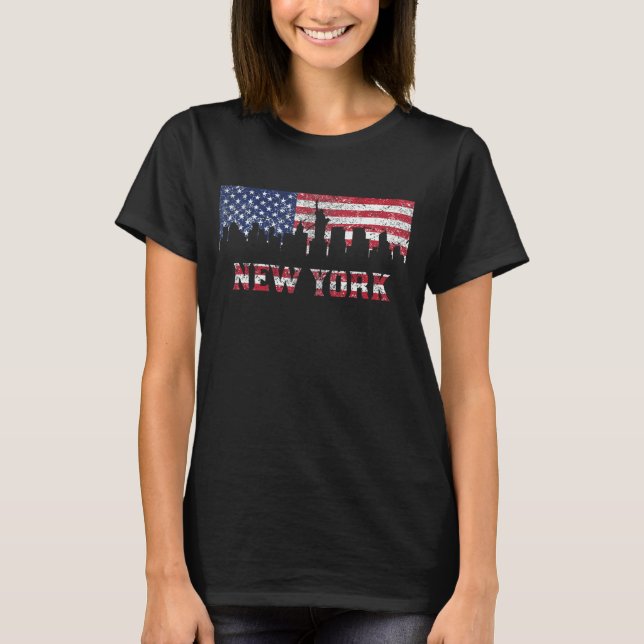 New- York CityFlagge-Skyline T-Shirt (Vorderseite)