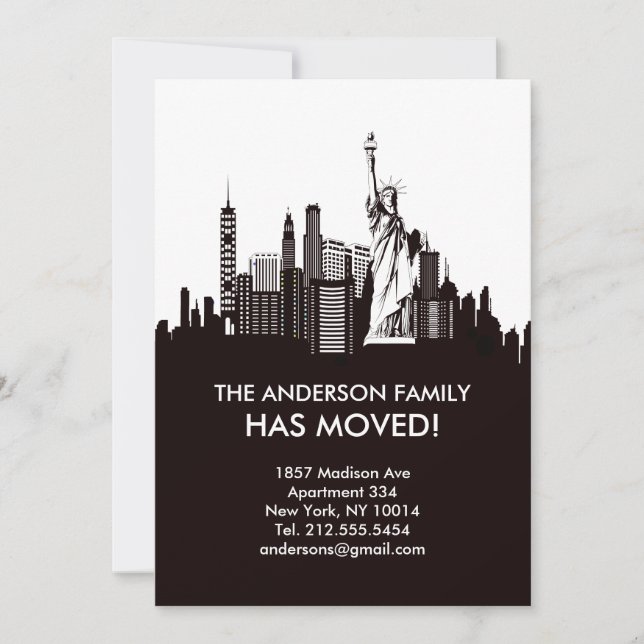 New- York Cityhimmel-Linie bewegliche Mitteilung Einladung (Vorderseite)