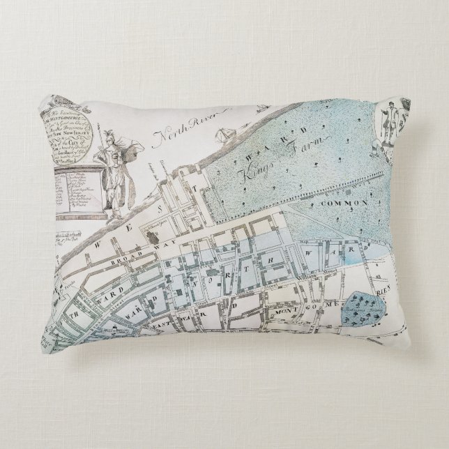 New- York Citykarte, 1728 Zierkissen (Vorderseite)