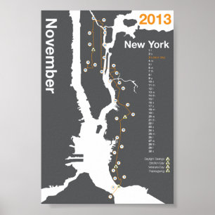 New- York Citymarathon-Karte Poster