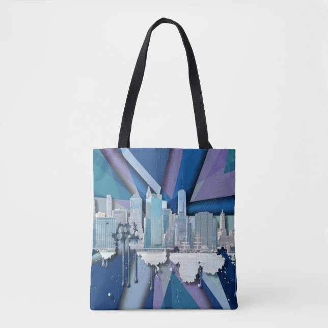 New- York CitySkyline | blaues 3D (Vorderseite)