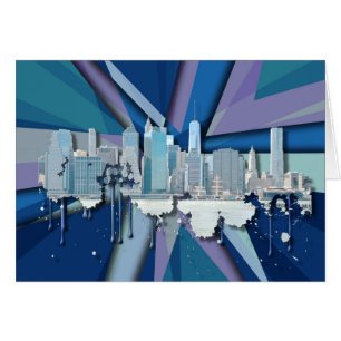 New- York CitySkyline blaues 3D