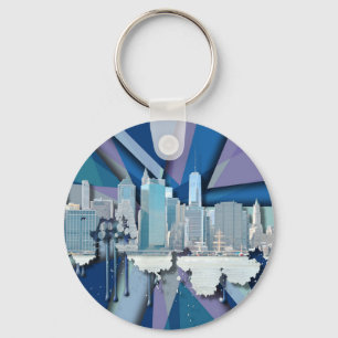New- York CitySkyline   blaues 3D Schlüsselanhänger