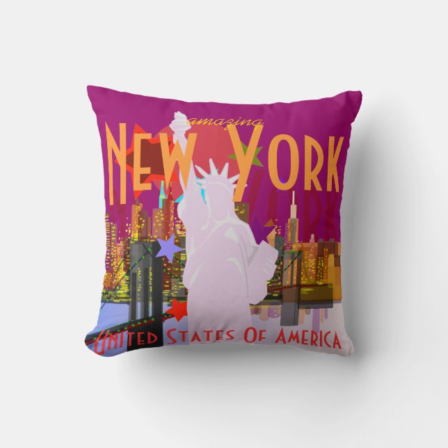 New- York CitySkyline-Freiheitsstatue USA-Kissen Kissen (Vorderseite)