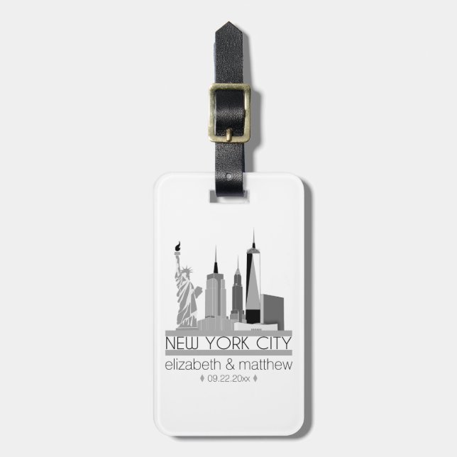 New- York CitySkyline-Hochzeit Gepäckanhänger (Vorderseite vertikal)
