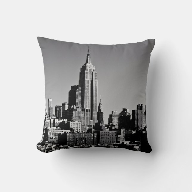 New- York CitySkyline in Schwarzweiss Kissen (Vorderseite)