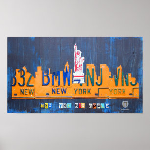 New- York CitySkyline-Kfz-Kennzeichen-Kunst Poster