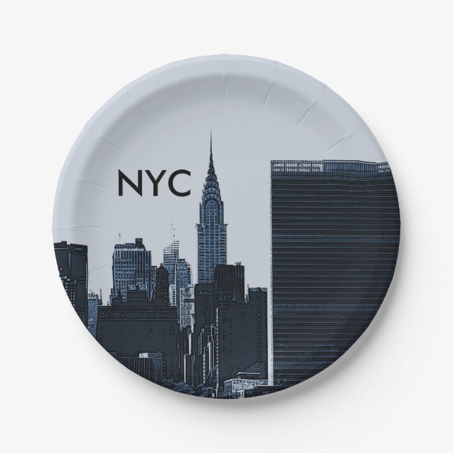 New York Cityskyline-Papier-Teller Pappteller (Vorderseite)