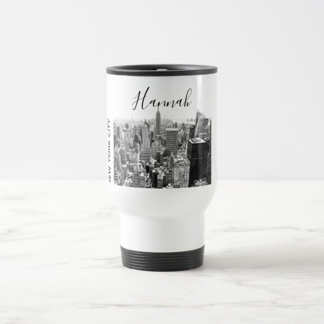 New- York CitySkyline Personnalised Reisebecher (Mittel)