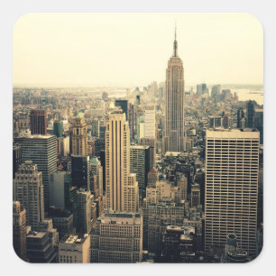 New- York CitySkyline Quadratischer Aufkleber