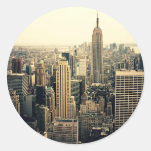 New- York CitySkyline Runder Aufkleber