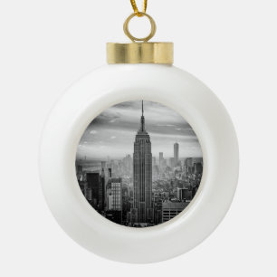New- York CitySkyline Schwarzweiss Keramik Kugel-Ornament