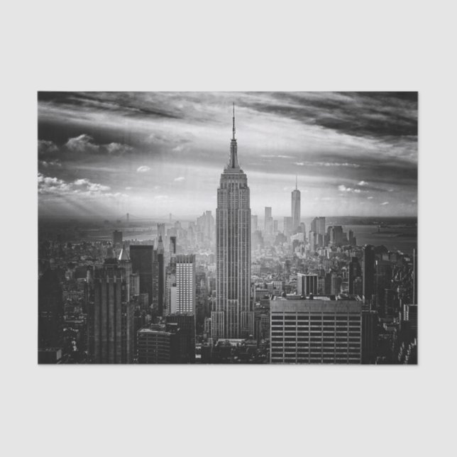New- York CitySkyline Schwarzweiss Seidenpapier (Vorderseite)