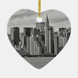 New- York CitySkyline vom East River B&W Keramikornament