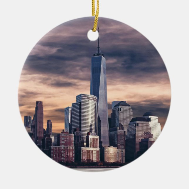 New- York CitySkyline-Winter Keramikornament (Vorne)