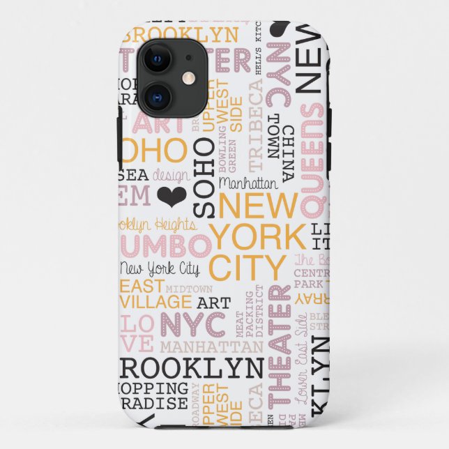 New- York Citytexttypographiemuster Case-Mate iPhone Hülle (Rückseite)