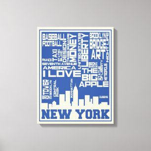 New- York Citytypographie-Plakat Leinwanddruck