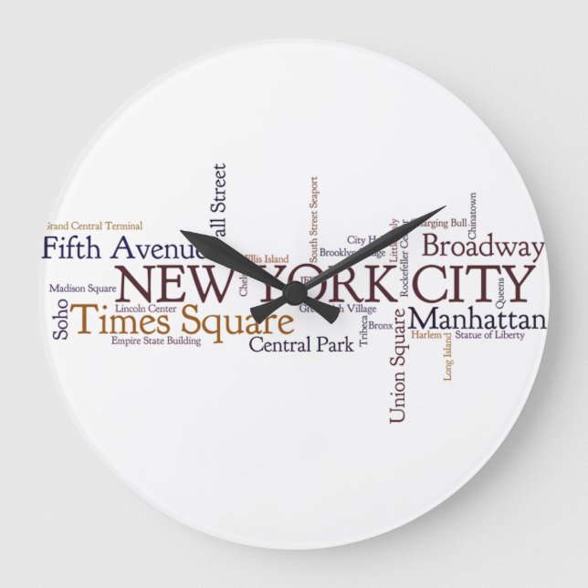 NEW- YORK CITYWanduhr Große Wanduhr (Vorderseite)