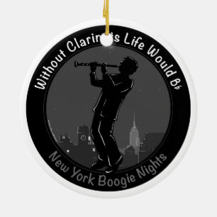 New York Clarinet Player Keramikornament