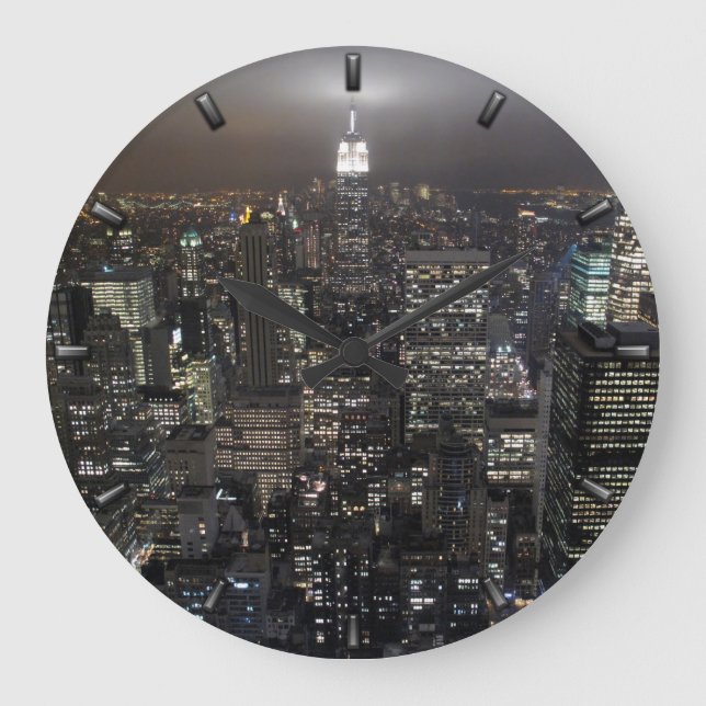 New York Clock Ohrs Decor NY Wall Clock Große Wanduhr (Vorderseite)