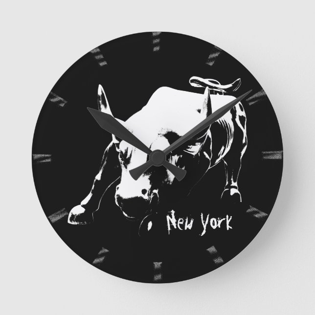 New York Clock Ohrs Decor NY Wall Clock Runde Wanduhr (Vorderseite)
