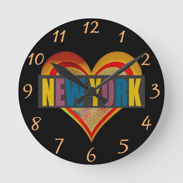 New York Clock Runde Wanduhr (Vorderseite)