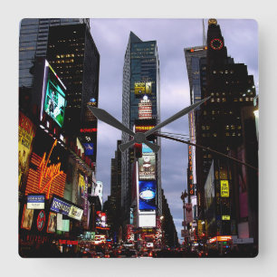 New York Clock Times Square NY Wall Clock Quadratische Wanduhr