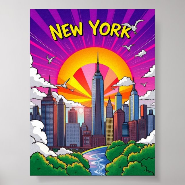 New York Colorful Poster (Vorne)