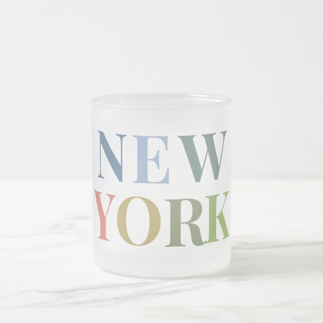 New York Colorful Text    Mattglastasse (Mittel)