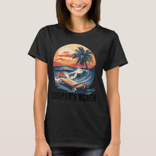 New York Cooper's Beach Skateboard Skateboard T-Shirt