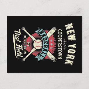 New York Cooperstown Baseball Postkarte