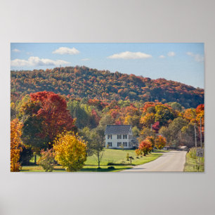 New York Country Road im Herbst Poster
