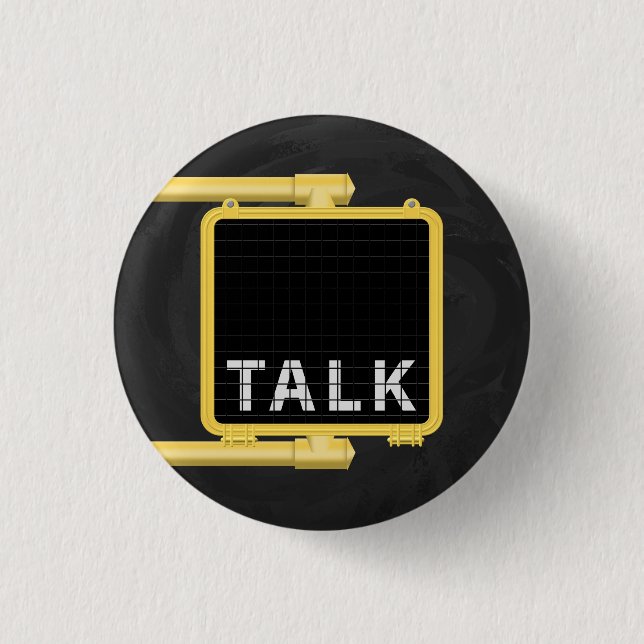 New York Crosswalk Sign Talk Button (Vorderseite)