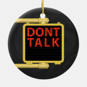 New York Crosswalk Sign Talk Keramikornament