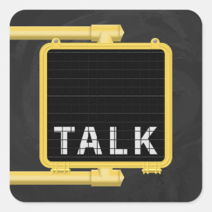 New York Crosswalk Sign Talk Quadratischer Aufkleber
