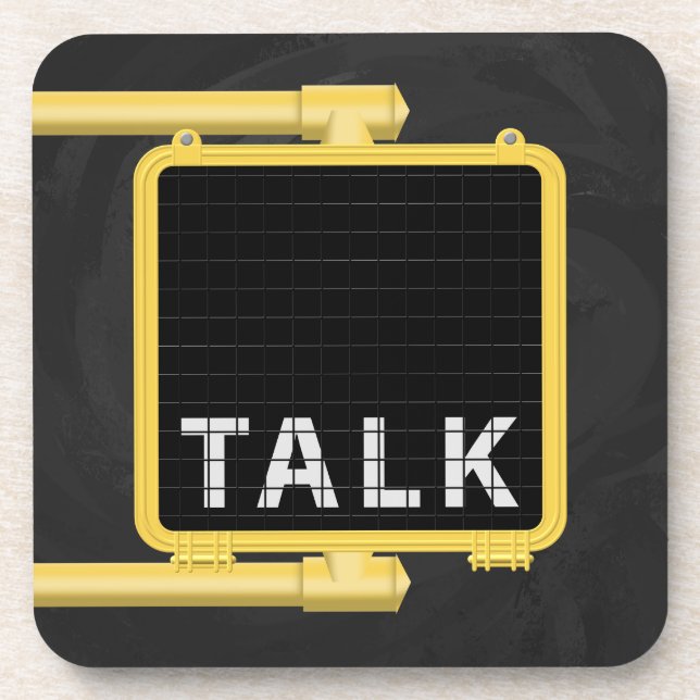 New York Crosswalk Sign Talk Untersetzer (Vorderseite)