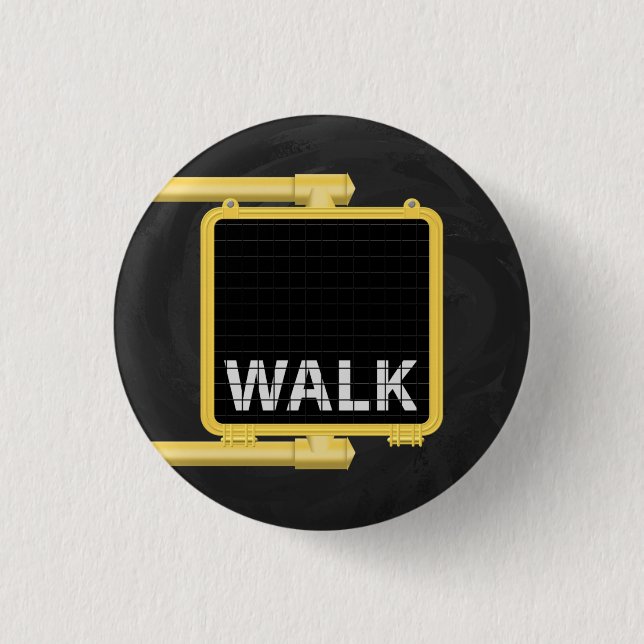 New York Crosswalk Sign Walk Button (Vorderseite)