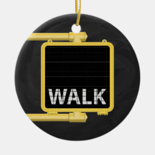 New York Crosswalk Sign Walk Keramikornament
