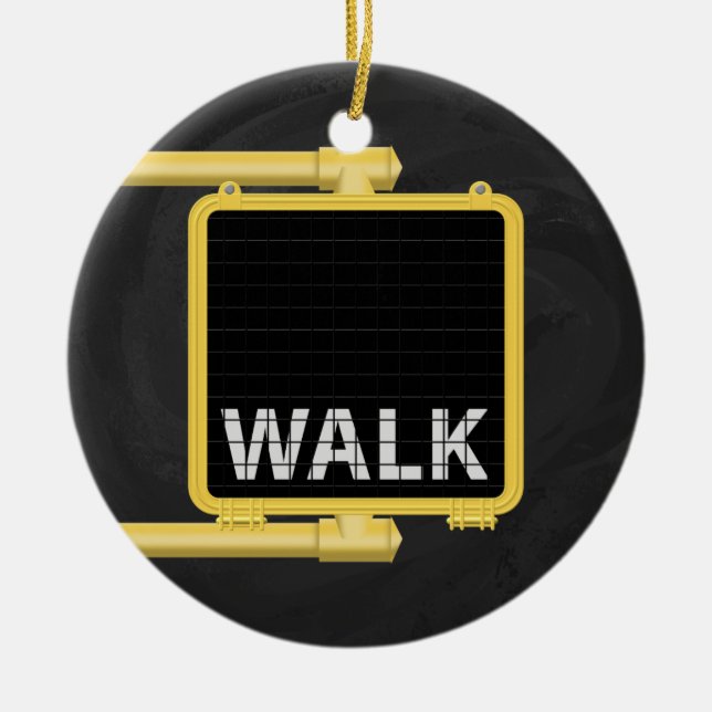 New York Crosswalk Sign Walk Keramikornament (Vorne)