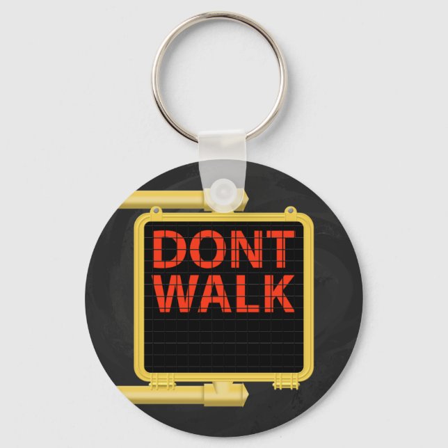 New York Crosswalk Sign Walk Schlüsselanhänger (Vorderseite)