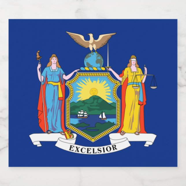 New York: Der Empire State, Zuhause Big Apple Flag (Einzelnes Label)