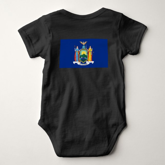 New York: Der Empire State, Zuhause Big Apple Flag Baby Strampler (Rückseite)