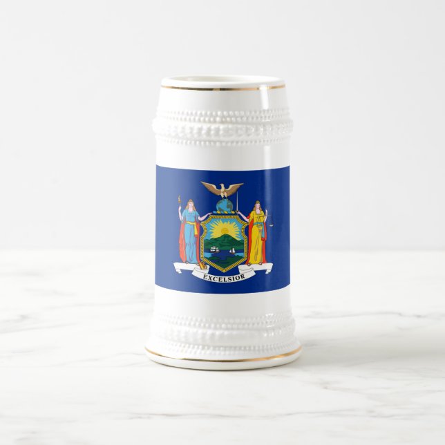 New York: Der Empire State, Zuhause Big Apple Flag Bierglas (Mittel)