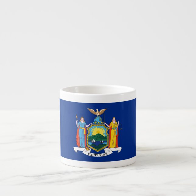 New York: Der Empire State, Zuhause Big Apple Flag Espressotasse (Vorderseite)