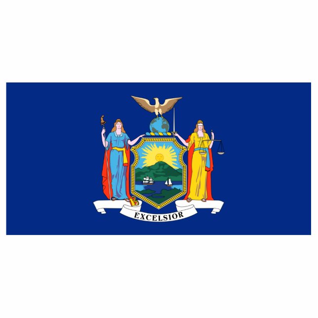 New York: Der Empire State, Zuhause Big Apple Flag Fotoskulptur Ornament (Vorne)