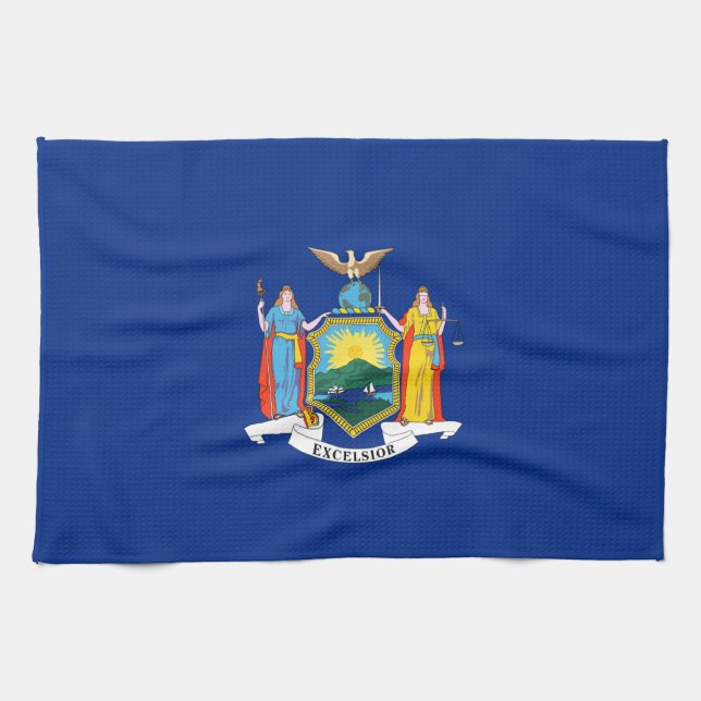 New York: Der Empire State, Zuhause Big Apple Flag Geschirrtuch (Horizontal)