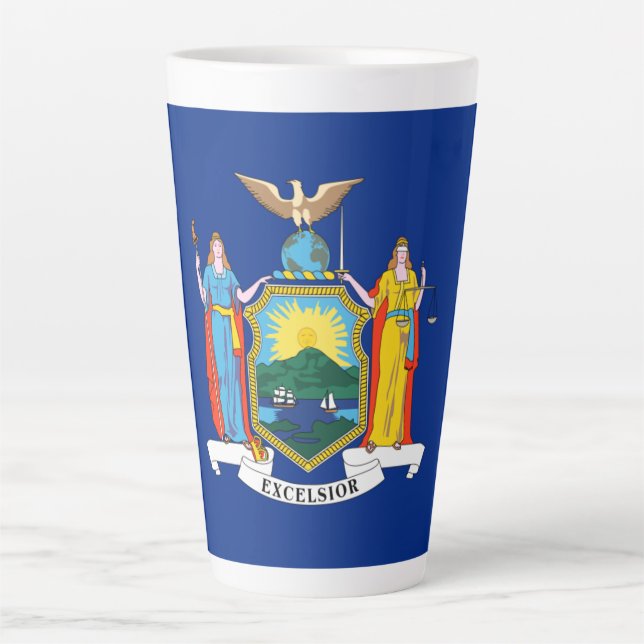New York: Der Empire State, Zuhause Big Apple Flag Milchtasse (Vorderseite)
