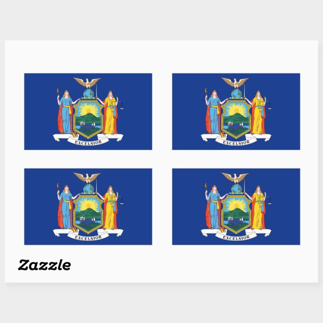 New York: Der Empire State, Zuhause Big Apple Flag Rechteckiger Aufkleber (Blatt)