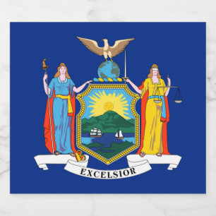 New York: Der Empire State, Zuhause der Big Apple- Alkoholflaschenetikett